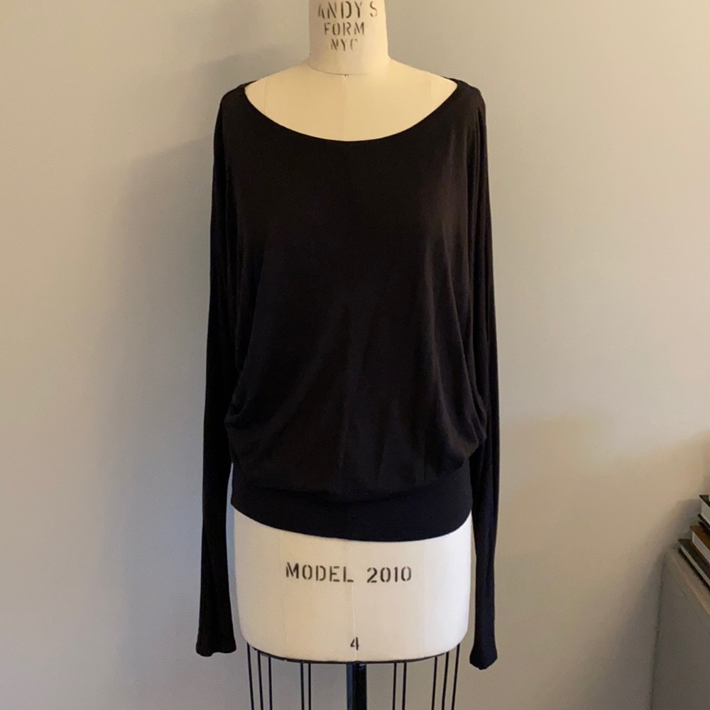 Vince black draped dolman top.